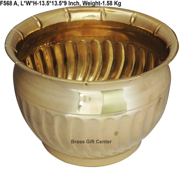 Brass planter Pot Gamala Diameter 13.5 Inch - 13.5*13.5*9 inch (F568 A)