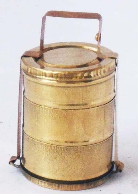 Brass Lunch Box Small Miniature Toy For Children Playing  - 1.6*1.6*3.5 inch (Z370 C)