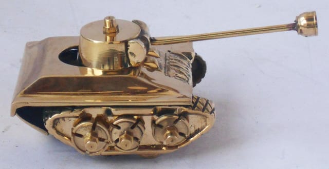 Brass Tank Toy Miniature For Children Playing - 5.5*3.2*2.5 inch (Z329 A)