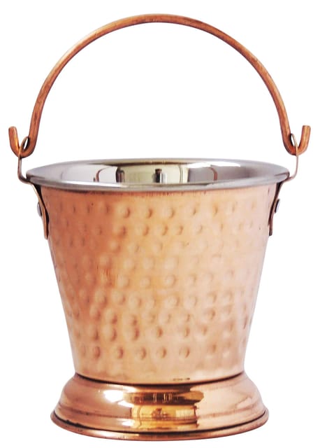Copper Steel Small Bucket Shape Bowl 350 ml - 3.5*3.5*7 inch (BC138 A)
