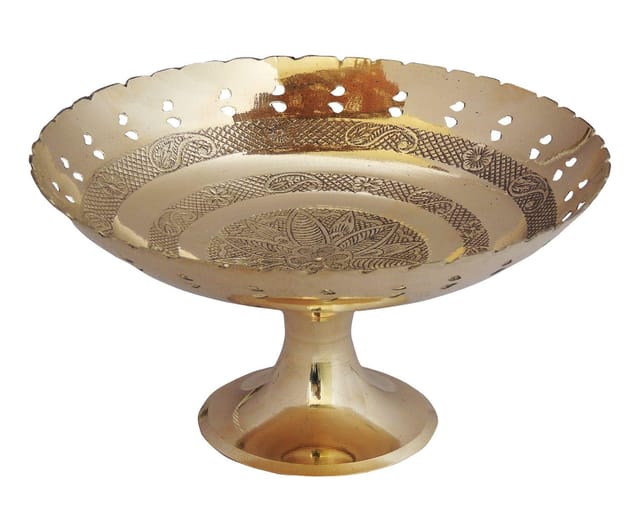Brass Pan Jali Bata Bowl No.9 - 8 Inch - 8*8*4.2 inch (Z228 F)