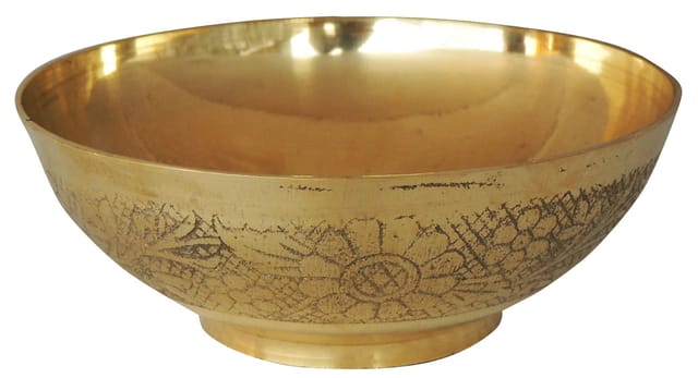 Brass Bowl Katora Embose Medium - 4.7*4.7*2 inch (Z215 C)
