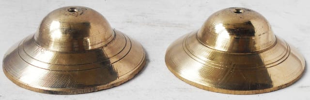 Brass Manjira With Brass Finish  - 3.2*3.2*1.1 inch (Z416 D)