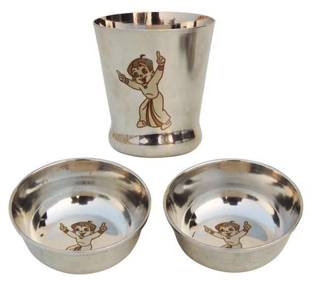 Stailnless Steel Chhota Bheem Thali - 9*9*0.6 inch (S070 A)