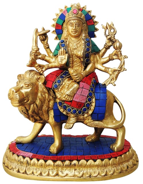 Brass Showpiece Durga Ji God Idol Statue - 8*4.5*9 inch (BS440)