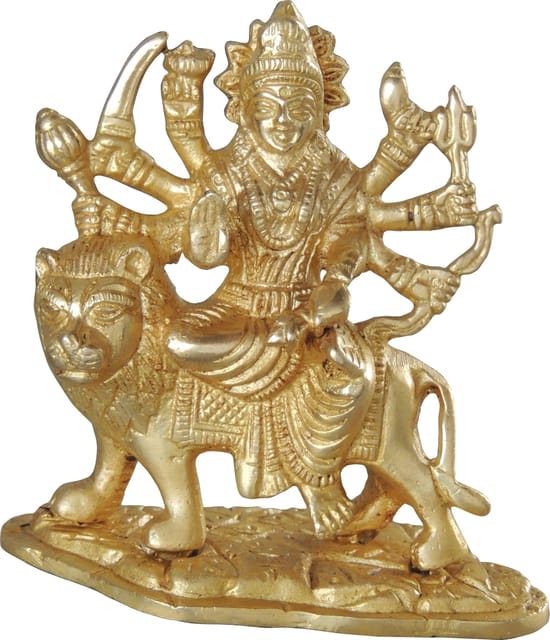 Brass Showpiece Durga Ji God Idol Statue - 4*2*4 inch (BS1028 B)