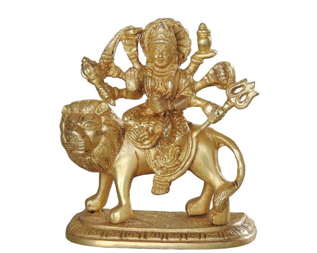 Brass Showpiece Durga Ji God Idol Statue - 4.5*2*5.5 inch (BS1028 C)
