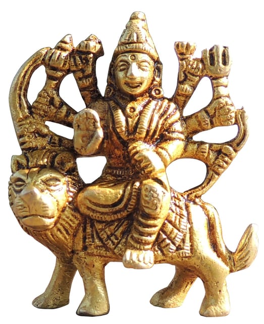 Brass Showpiece Durga Ji God Idol Statue - 2*1*3 inch (BS1044 C)