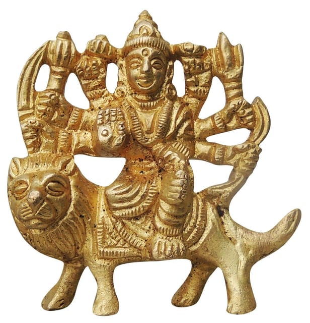Brass Showpiece Durga Ji God Idol Statue - 2*0.7*2.3 inch (BS746 C)