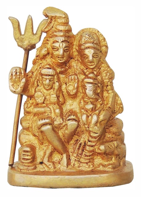 Brass Showpiece Shiv Parivar Idol Statue  - 2*1*2.5 inch (BS760 A)