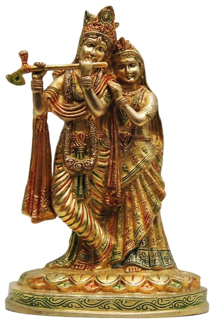Brass Showpiece Radha Krishna God Idol Statue  - 6.5*4.5*10.5 inch (BS399 D)