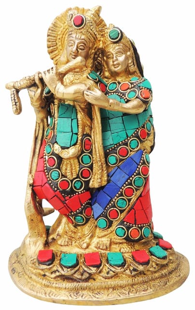 Brass Showpiece Radha Krishna God Idol Statue  - 5*3.5*7.5 inch (BS836 B)