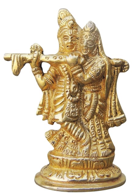 Brass Showpiece Radha Krishna God Idol Statue  - 2.2*1.2*3 inch (BS1007 A)