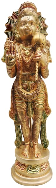 Brass Showpiece Hanuman Ji standingGod Idol Statue  - 5*4*17 inch (BS498)