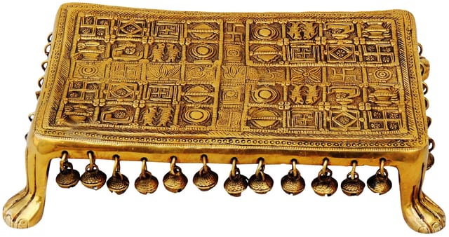 Brass Chowki For God Idol Statue  - 11.2*8*2.7 inch (BS697 F)