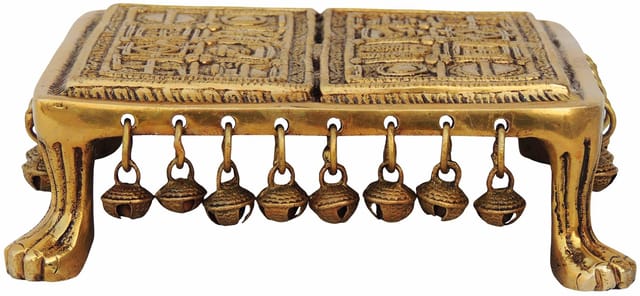 Brass Chowki For God Idol Statue  - 7.4*6.4*2.3 inch (BS697 E)