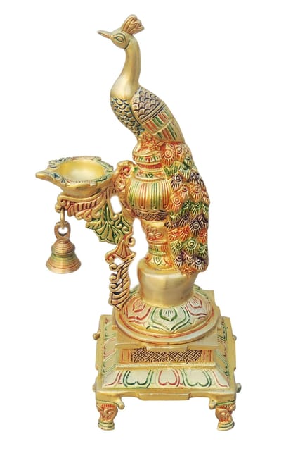 Brass Fancy Peacock Deepak - 6*4.5*11.5 inch (BS1255 C)