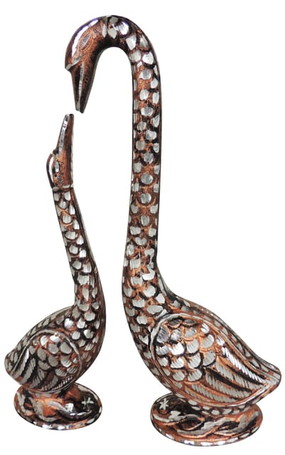 Brass Showpiece Duck Pair Statue  - 5*2.5*11.2 Inch (AN231 A)