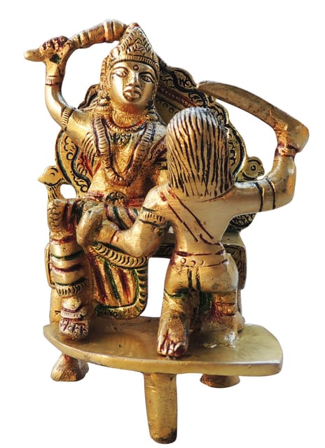 Brass Showpiece Baglamukhi Statue - 3.2*2.6*4.6 Inch (BS967 B)
