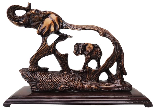 Brass Showpiece Elephant Statue  - 9*2.5*6.6 Inch (BS1307 C)