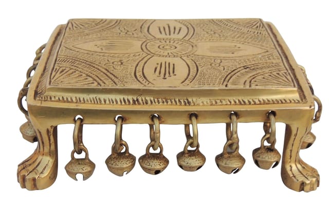 Brass Chowki for God Idol - 6.5*5.5*2 Inch (BS1377 D)
