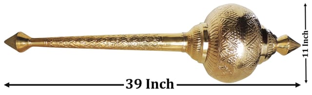 Brass Hanuman Mace, Gada No. 10 - 11*11*39 Inch (Z531 J)