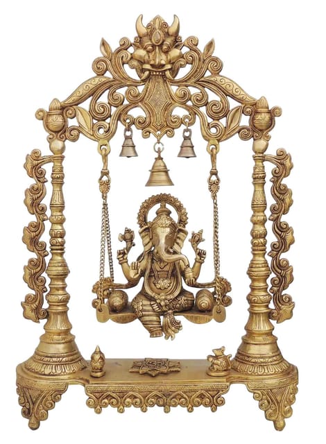 Brass Showpiece Ganesh Ji God Idol Statue - 17.5*5*26.5 Inch (BS1373 E)