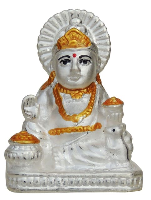 Pure Silver Kuber Ji idol Statue - 999 Hallmarked Silver Statue- 1.6*1.5*2.2 Inch, 28.4 gm  ( SL018 A )
