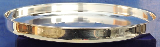 Pure Silver Thali With 92.5 Hallmarked - 11*11*1 Inch (SL029 A)