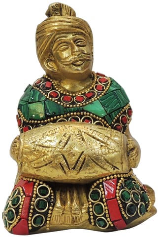 Brass Showpiece Male Musical Statue - 3*2.5*4.5 Inch (BS1830 A)