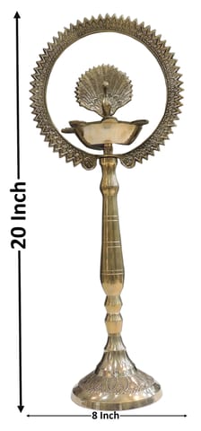 Brass Table Decor Peacock Deepak - 8*5*20 Inch (F656 J)
