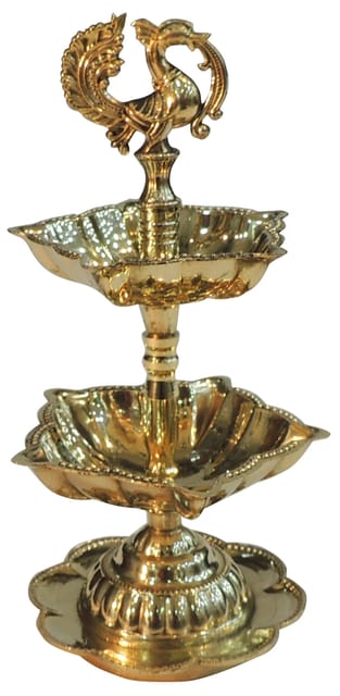 Brass Table Decor 2 Step Murga Deepak - 3*3*7 Inch (F782 B)