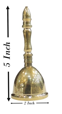 Brass Puja Hand Bell - 2*2*5 Inch (Z636 C)