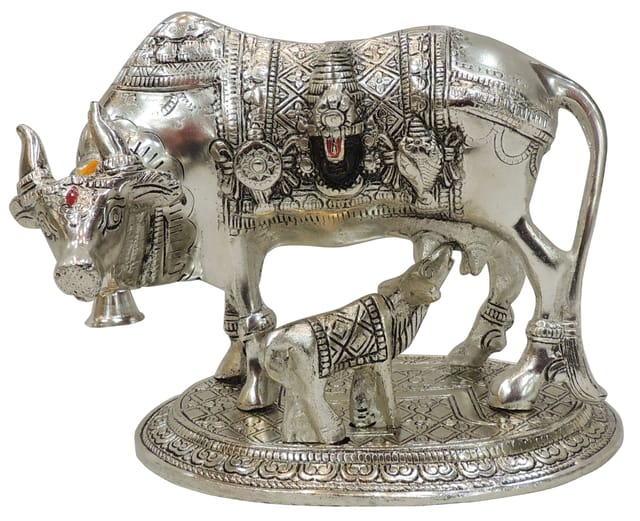 Aluminium Showpiece Cow Statue - 8*4.7*6 Inch (AS477 S)