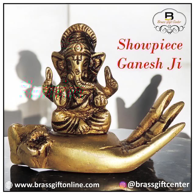 Brass Showpiece Ganesh Ji God Idol Statue - 2.5*2*2.5 Inch (BS1398 C)
