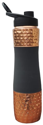 Copper Dringking Water Bottle Sipper Silk Grey - 3*3*11.5 Inch (BC188 C)