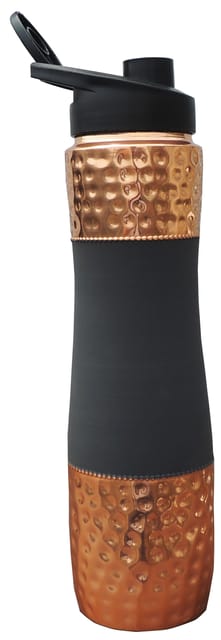 Copper Dringking Water Bottle Sipper Silk Grey - 3*3*11.5 Inch (BC188 C)