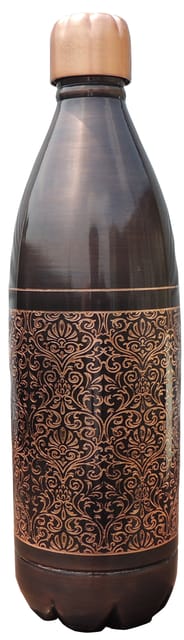 Copper Dringking Water Bottle Antique - 3*3*11.5 Inch (BC194 A)