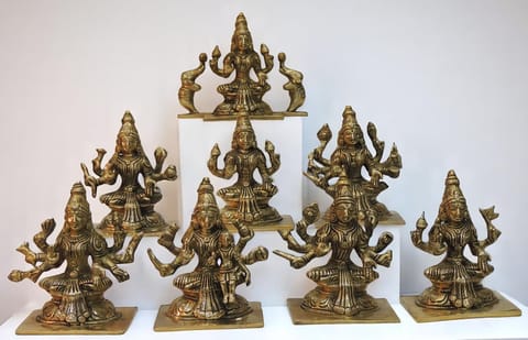 Brass Showpiece Wall Handing Aashta Laxmi Set Idol Statue- 5*3 Inches (BS1612 H)