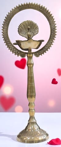 Brass Table Decor Peacock Deepak - 8*5*20 Inch (F656 J)