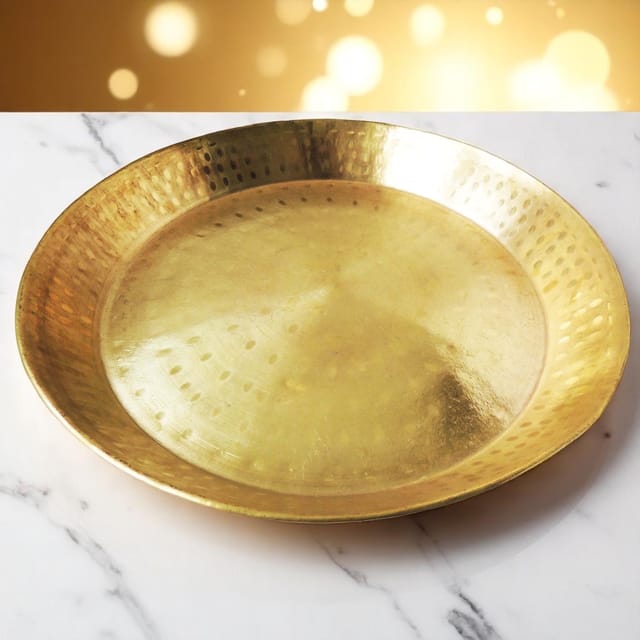 Brass ParatThaal Diameter 18 Inch  - 18*18*3 inch (Z443 A)