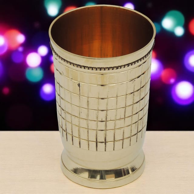 Brass Glass Firki, 250 ML - 2.8*2.8*4.4 inch (Z178 C)