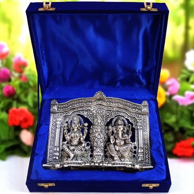 Showpiece Aluminium Lakshmi Ganesh (LG) Darbar - 8.5*2*6 inch (AS027)