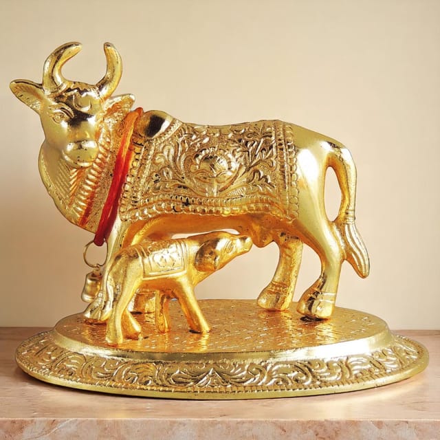 Showpiece Cow Statue - 5.3*4.2*4.4 inch (AS073 G)
