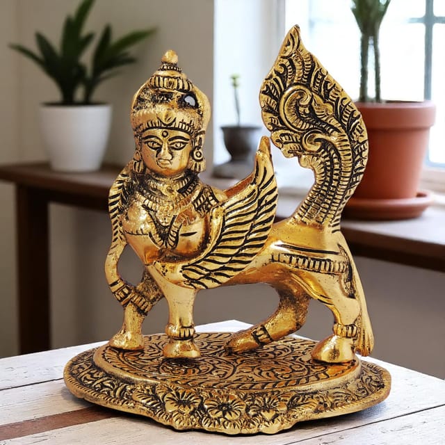 Showpiece Kamdhenu Cow Statue - 5*4.5*5.5 inch (AS274 G)