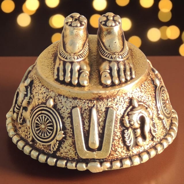 Brass Showpiece Charan Paduka God Idol Statue, Made From Machine - 2*2*1.2 Inch (BS1706 C)