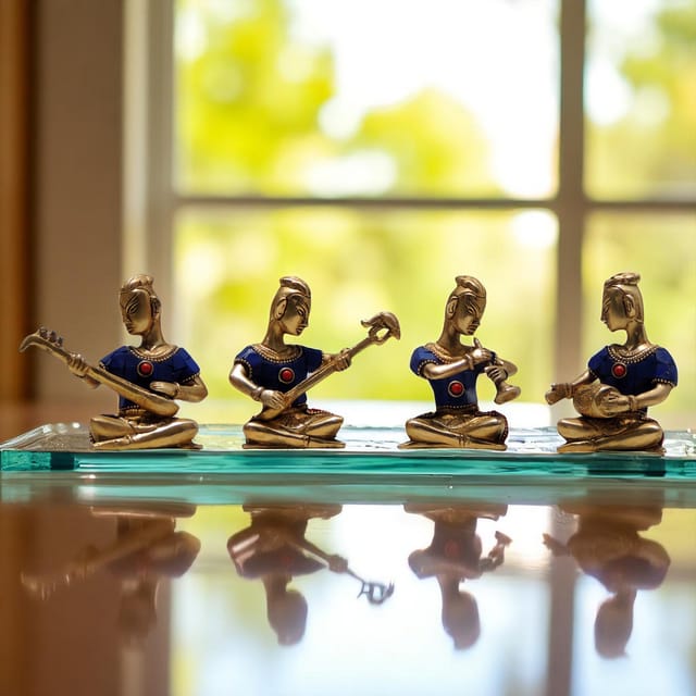 Brass Showpiece Musical Set Small Statue  - 1.5*2.4*4 inch (BS082)