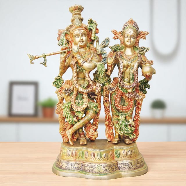 Brass Radha Krishan Same Base Idol-10.5*5*16.8 (BS939 A)
