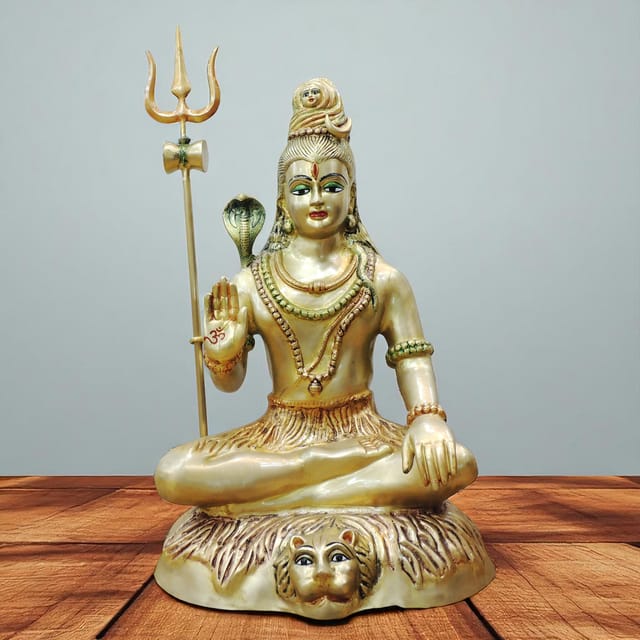 Brass Showpiece Shiv Ji God Idol Statue - 20*15*35 Inch (BS947 X)