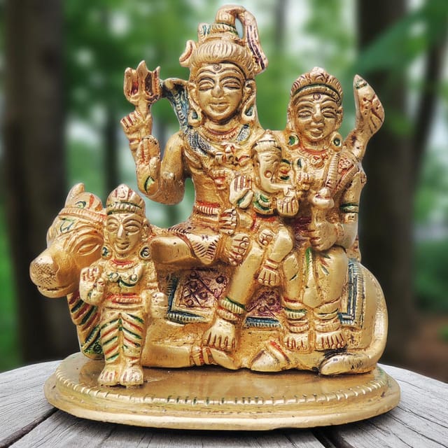 Brass Showpiece Shiv Parivar Idol Statue  - 3.5*2.5*4 inch (BS975 C)